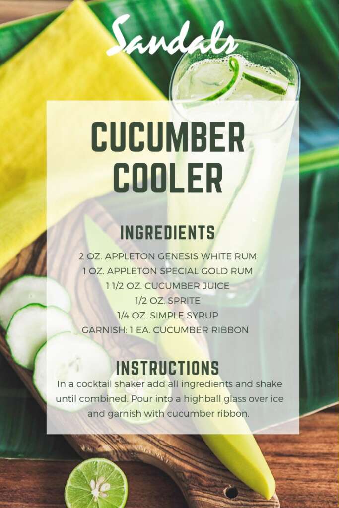 Feel Cool as a Cucumber with this Sandals Cooler Recipe â Michelle Valentine â Love Eat Travel TV