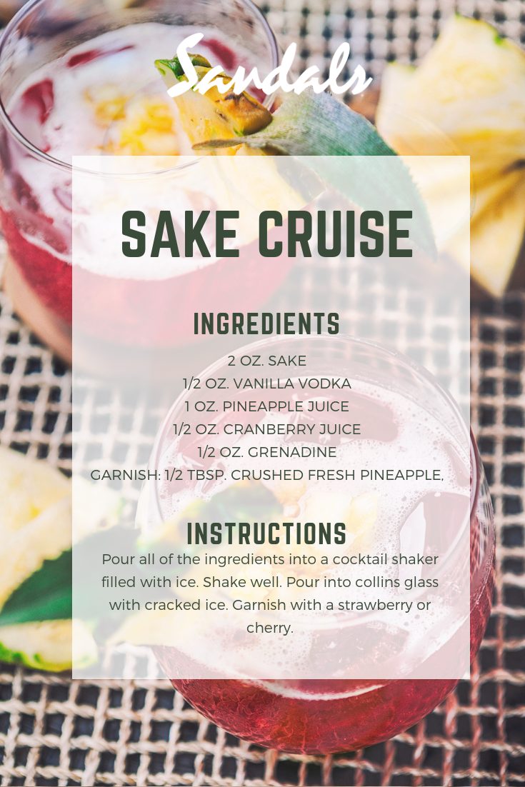 Sandals Delicious Sake Cruise Recipe â Michelle Valentine â Love Eat Travel TV