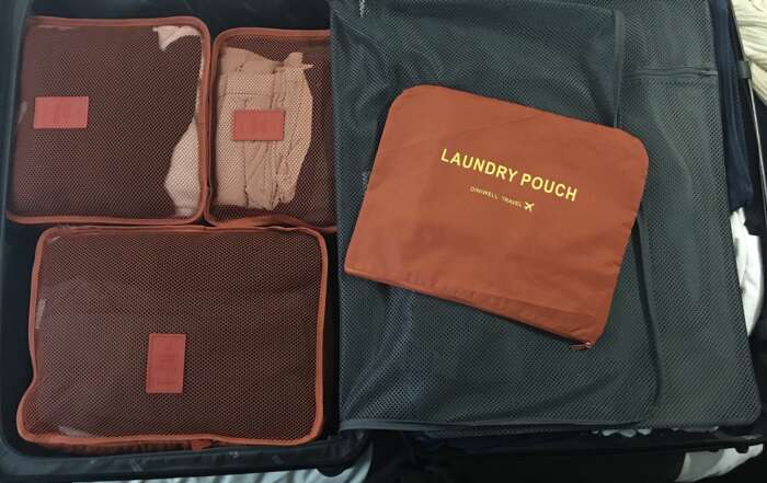 packing cubes brown travel