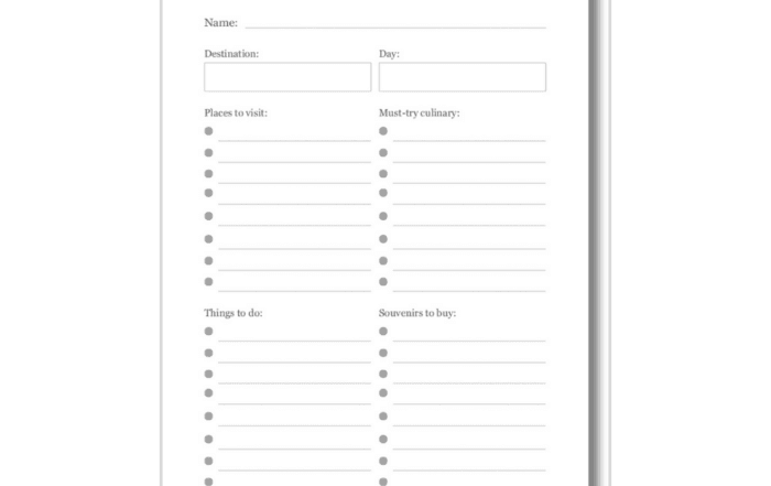 Travel Planner minimalist