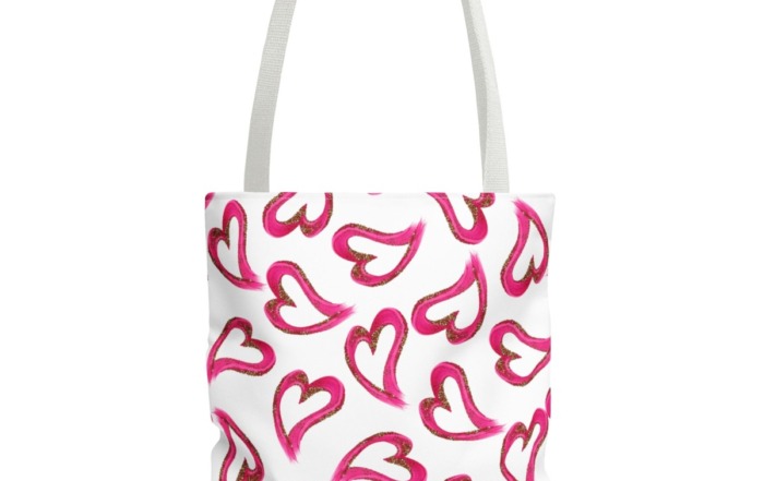 Michelle Valentine "Heart Two" Original Artwork Tote Bag (white) 18345799144005838136_2048.jpeg