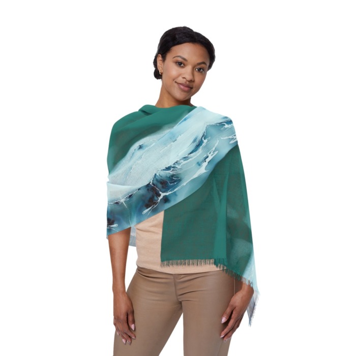 Michelle Valentine "Green Waves" Scarf - Image 5