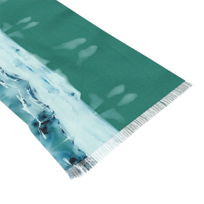 Michelle Valentine "Green Waves" Scarf - Image 4