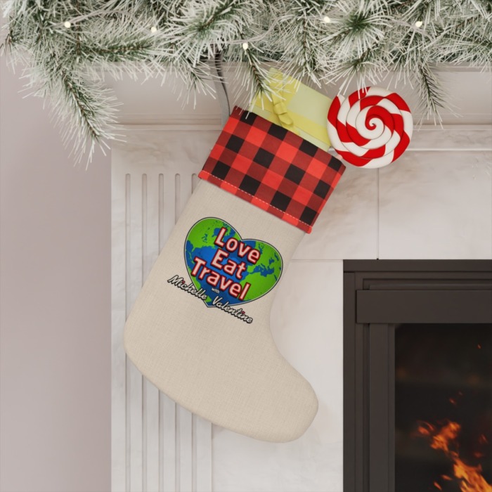 Love Eat Travel Christmas Stocking – with Globe Heart Logo - Image 4