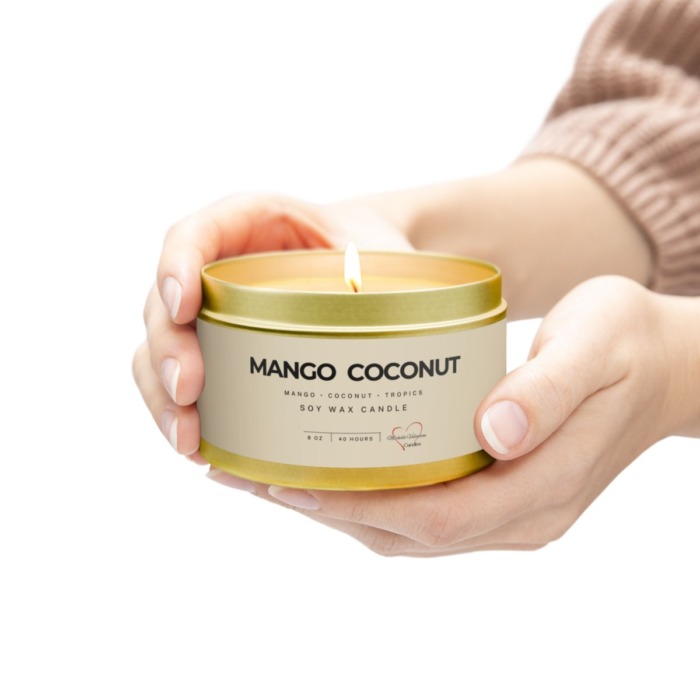 Michelle Valentine – Mango Coconut Tin Candle (8 oz.) - Image 6