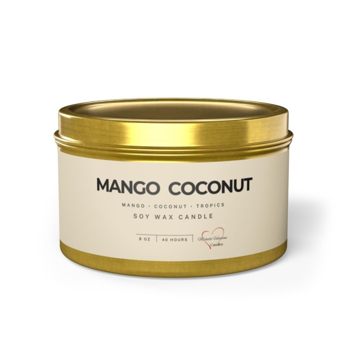 Michelle Valentine – Mango Coconut Tin Candle (8 oz.)