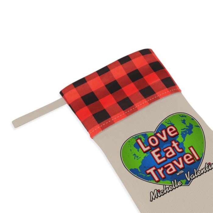 Love Eat Travel Christmas Stocking – with Globe Heart Logo - Image 3