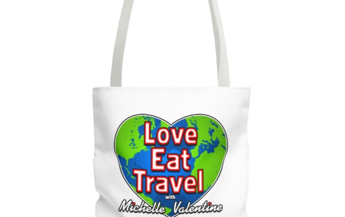 Love Eat Travel with Michelle Valentine Tote Bag 10720264380400487974_2048.jpeg