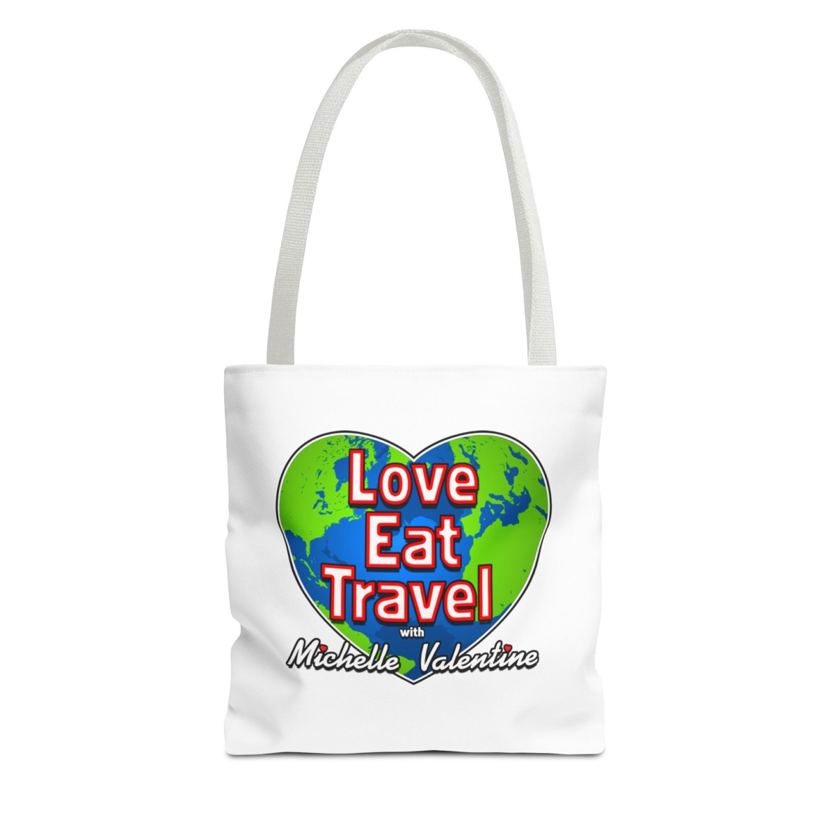 Love Eat Travel with Michelle Valentine Tote Bag