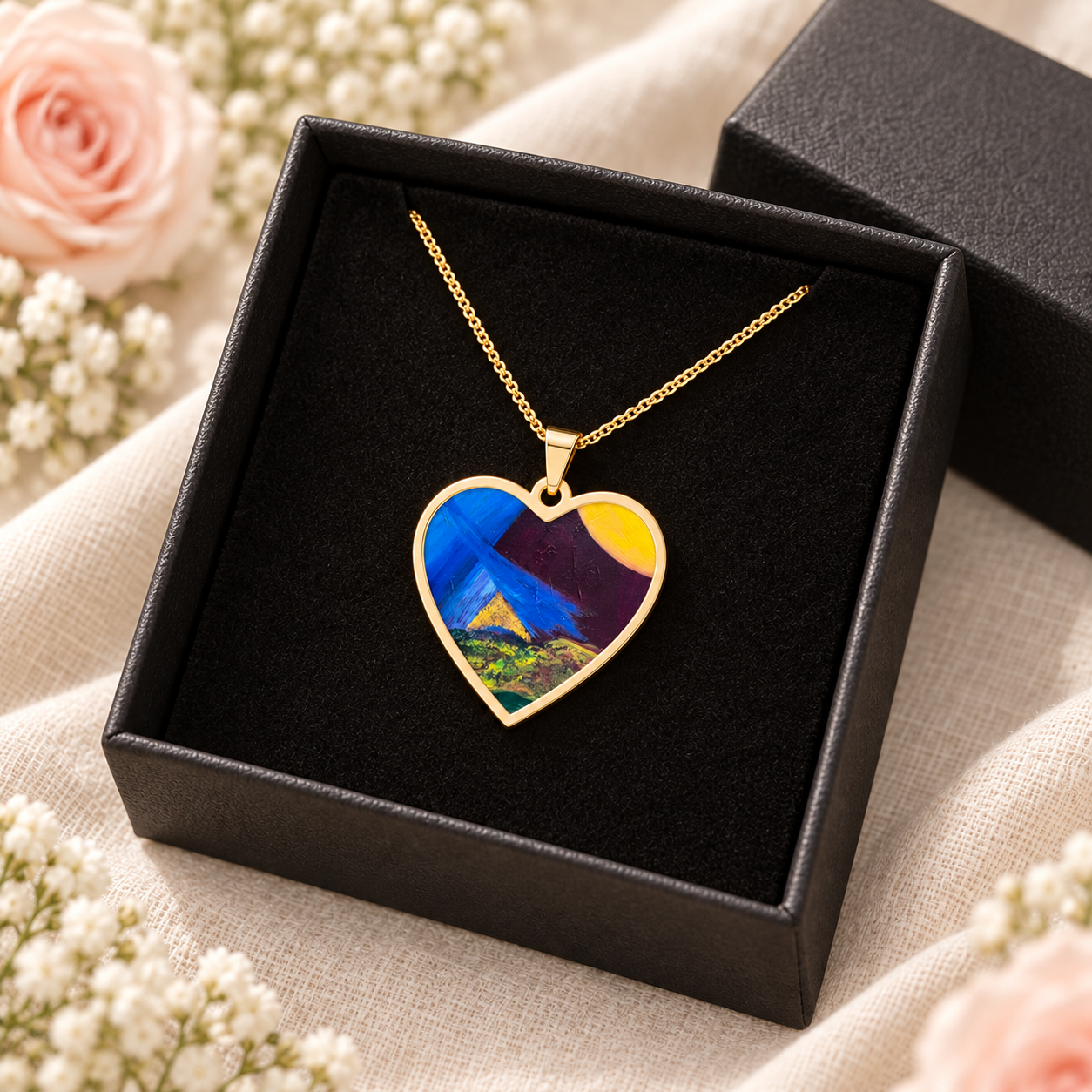 Heart Pendant Necklace "Purple Bay" - Image 5